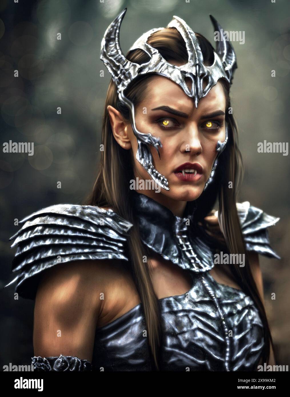 Fantasy Warrior female illustration Stock Photo - Alamy