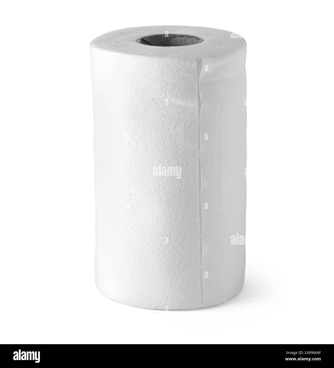 One roll of paper towels isolated on white with clipping path Stock Photo