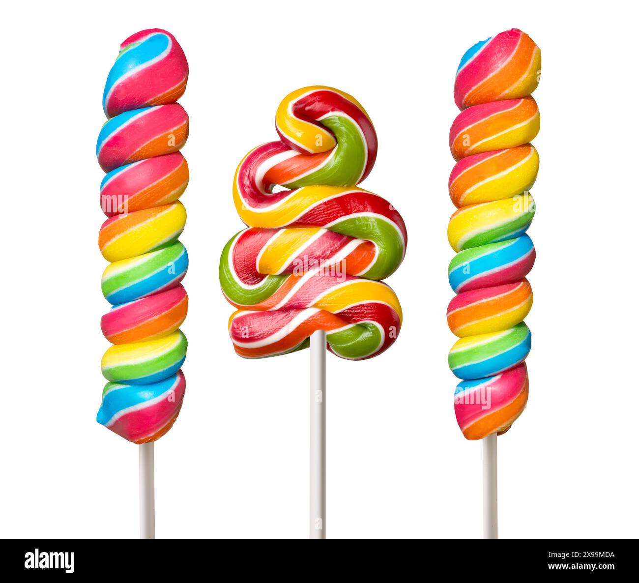 colorful lollipops isolated on white background Stock Photo
