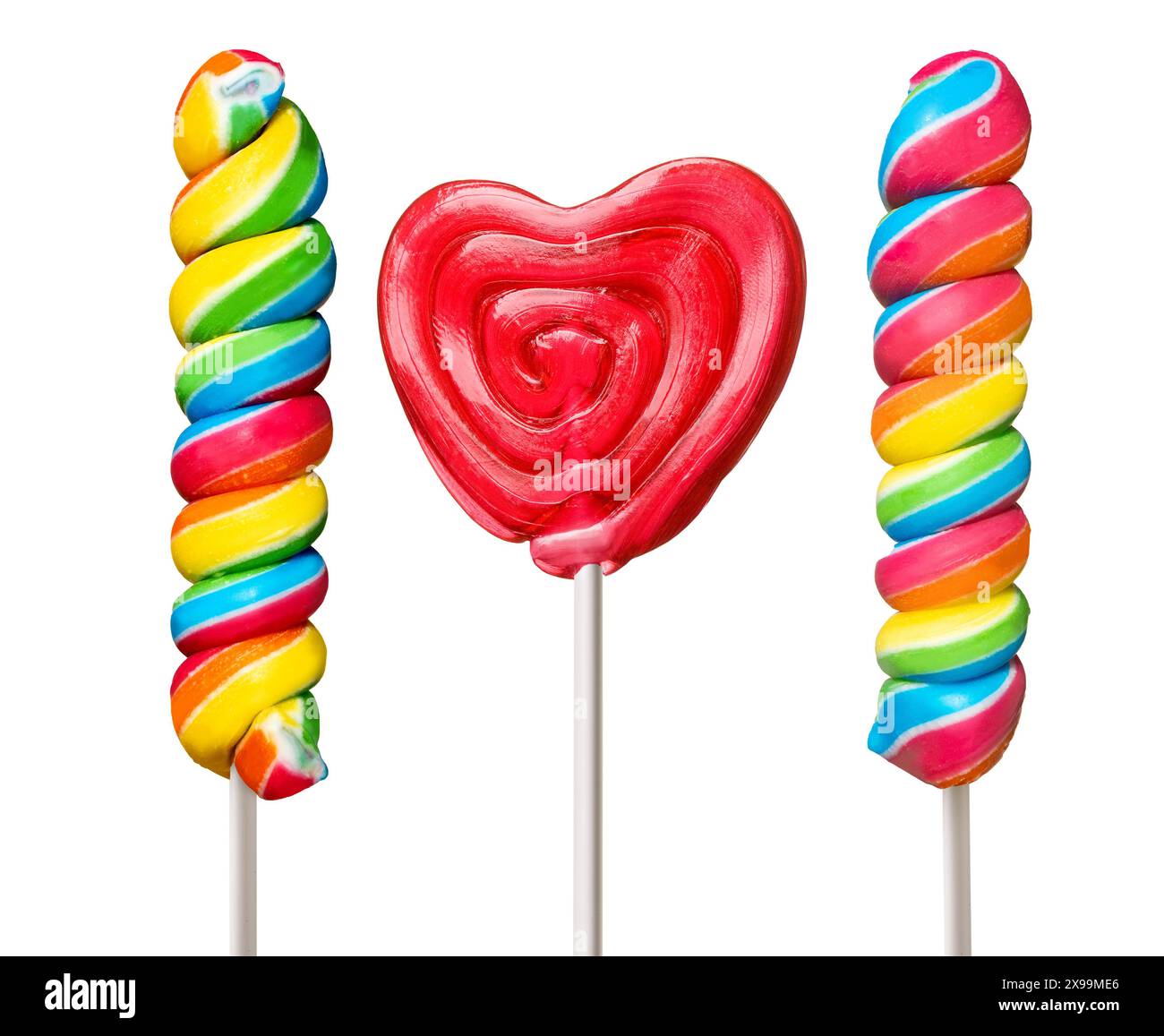 colorful lollipops isolated on white background Stock Photo