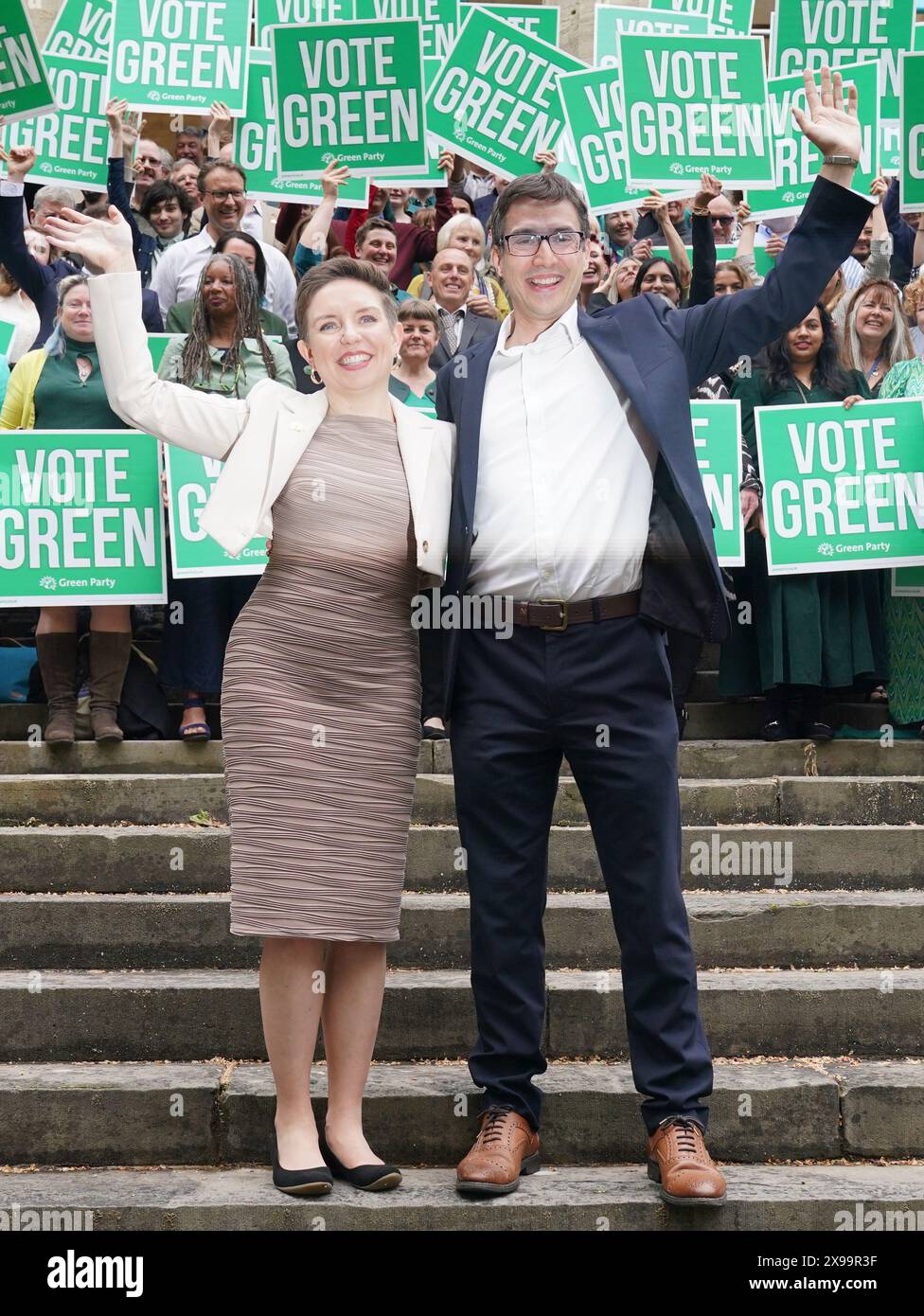 Green Party co-leaders Carla Denyer and Adrian Ramsay during the Green ...