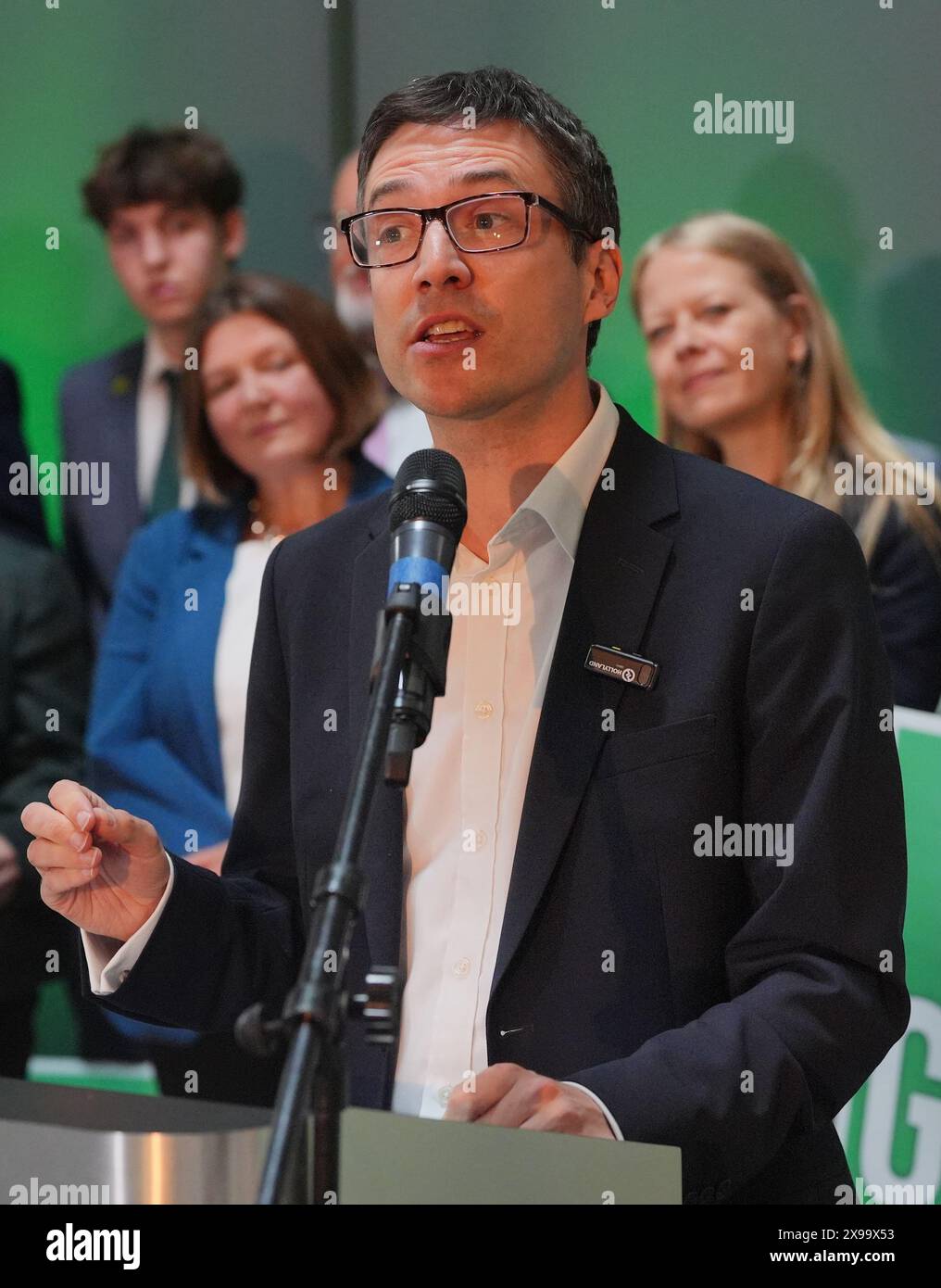 Green Party co-leader Adrian Ramsay speaking during the Green Party ...