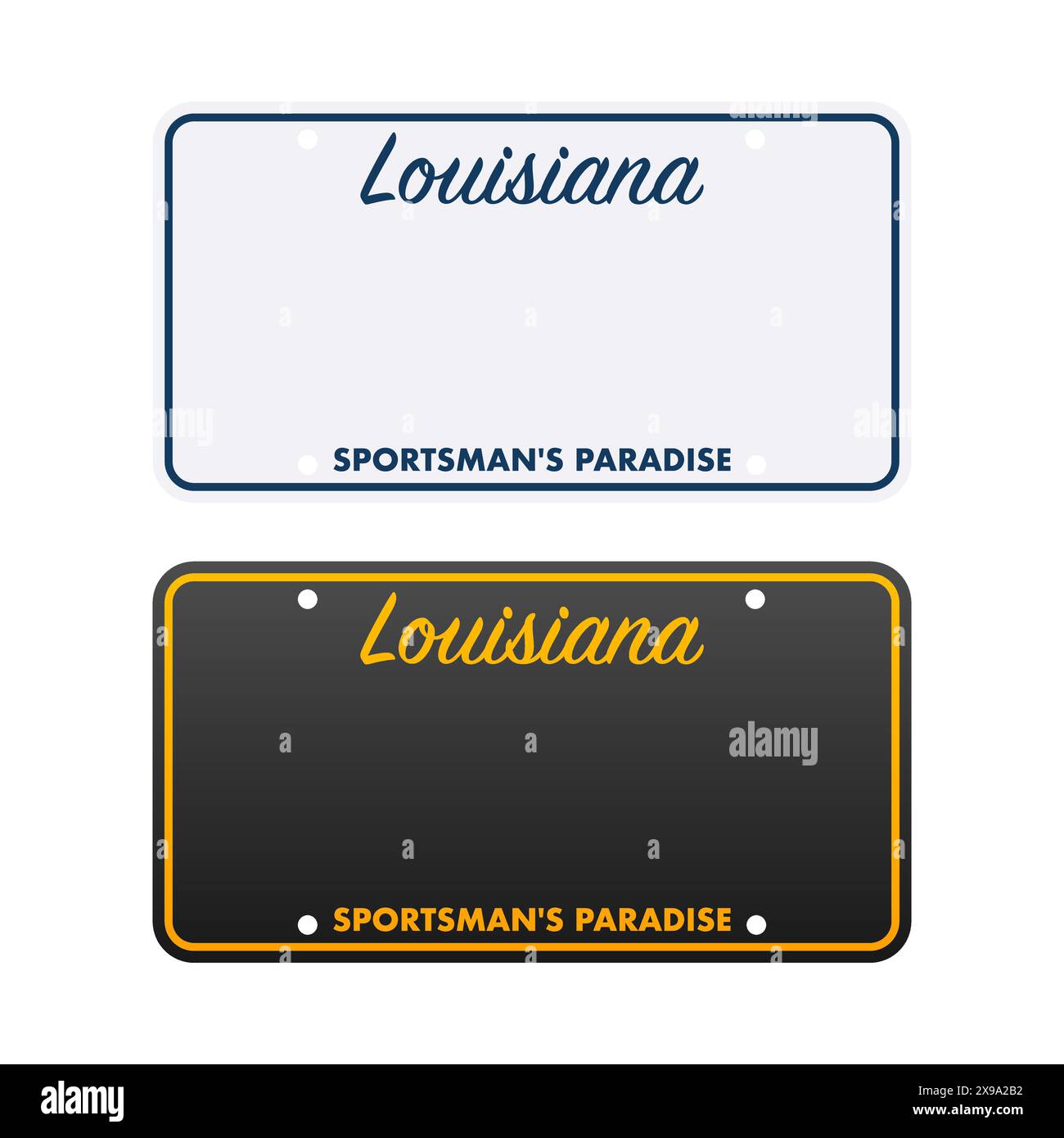 License plate of Louisiana. Car number plate. Vector stock illustration Stock Vector