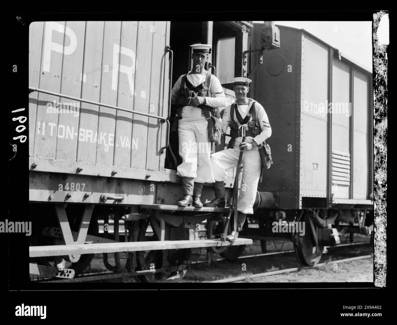 British marines working on Palestine railways.  1936 Stock Photo