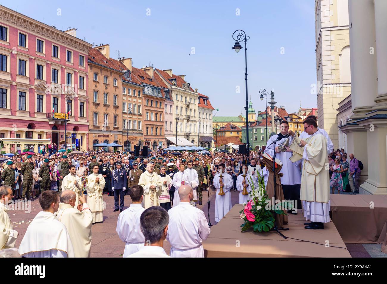 Corpus Christi procession in Warsaw. Holy Mass. Warsaw Poland Copyright ...