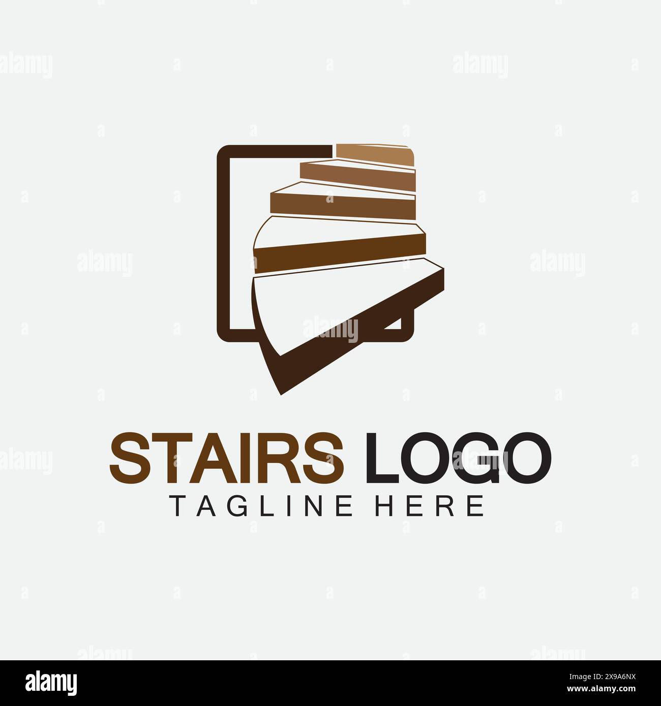 Stairs icon logo design vector illustration template Stock Vector