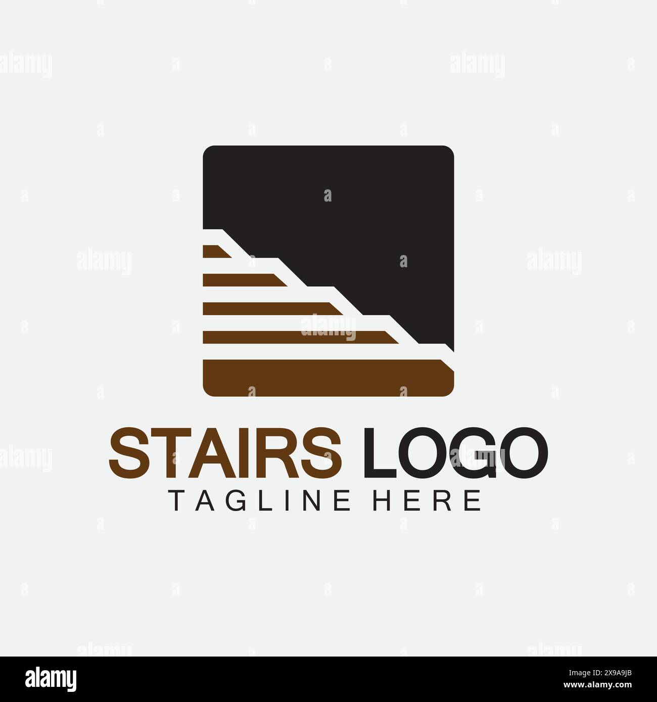Stairs icon logo design vector illustration template Stock Vector
