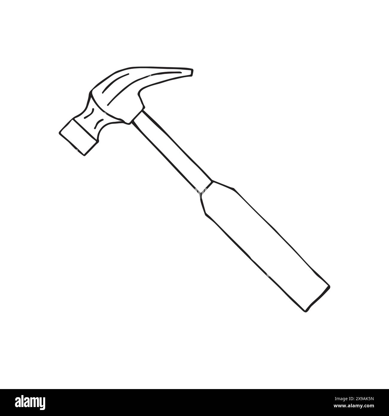 Vector hand drawn doodle sketch hammer isolated on white background ...