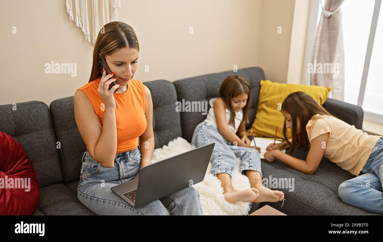 Multitasking woman children hi-res stock photography and images - Alamy