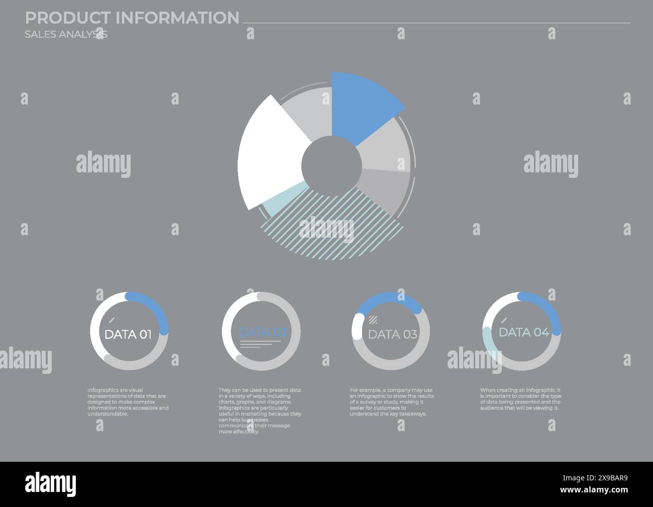 Business pie data analysis charts in color. Vector elements charts ...