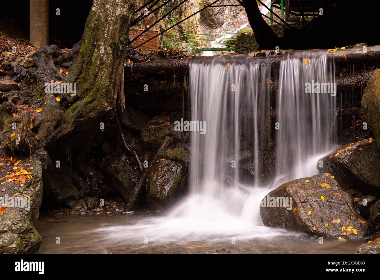 Ismayilli region. Azerbaijan.10.31.2021. Waterfall Seven beauties in the mountains in a beautiful recreation area. Stock Photo