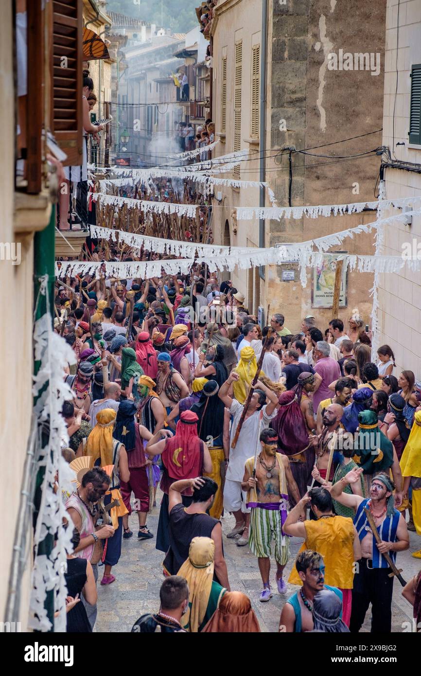 Moors and Christians, festival of La Patrona,  Pollença, ,Mallorca, balearic islands, Spain Stock Photo