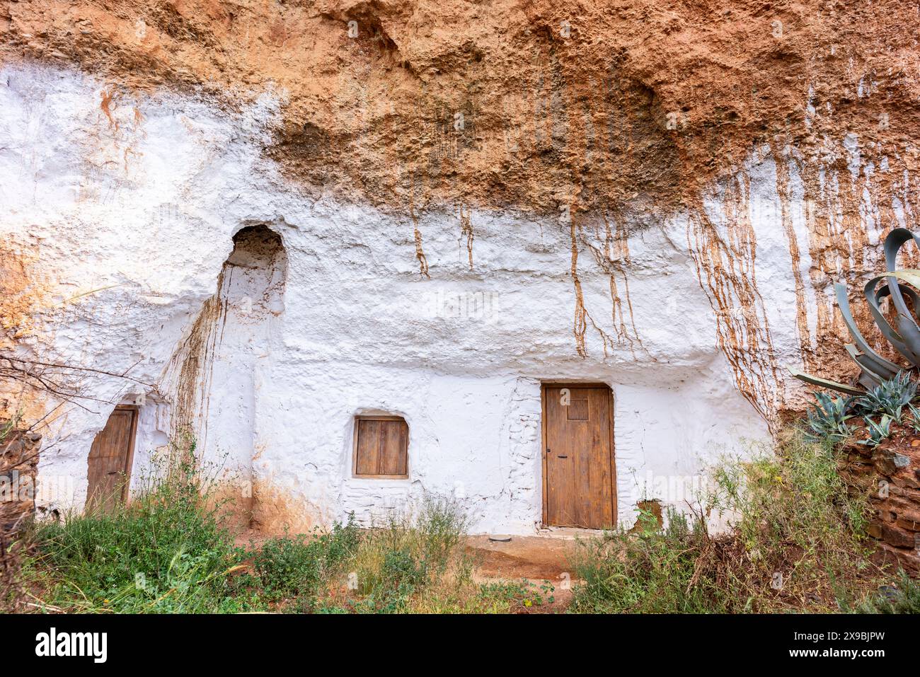 old troglodyte houses, Beas de Guadix, Granada Geopark, Granada province, Andalusia, Spain Stock Photo