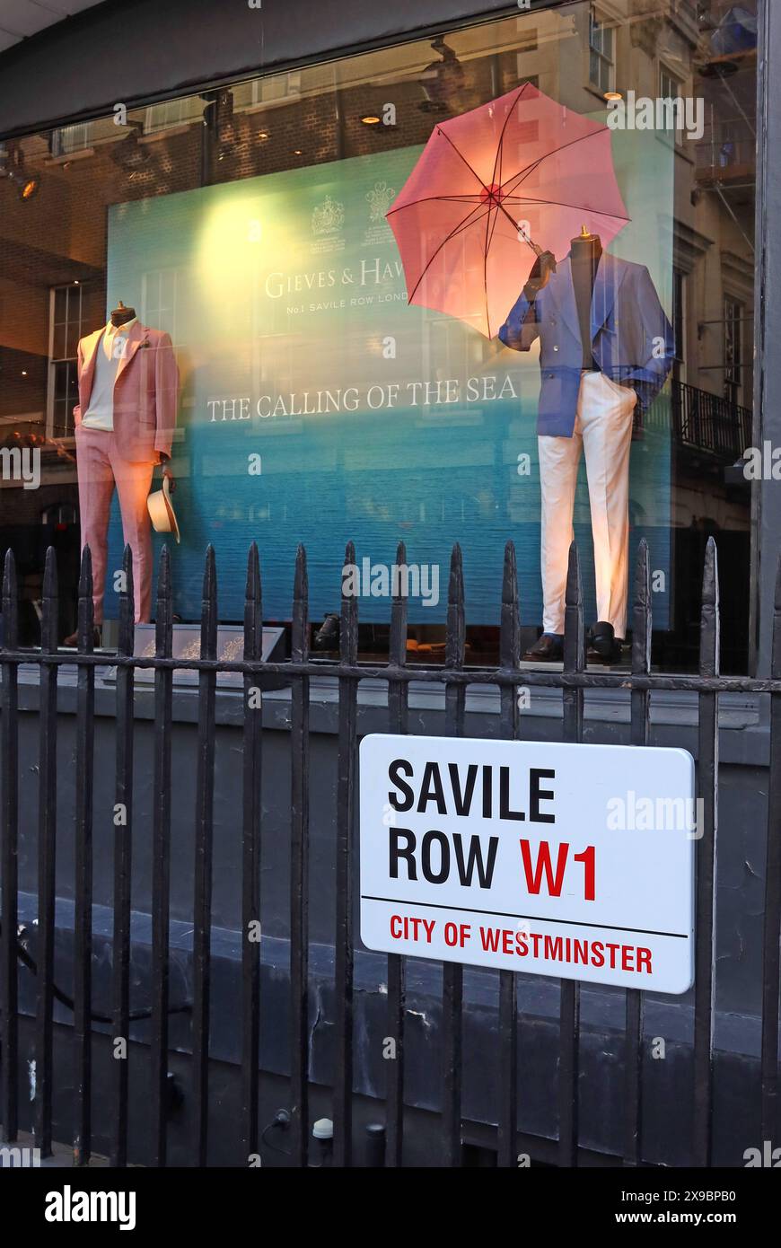 Tailors on Savile Row, London, W1S 2ER Stock Photo