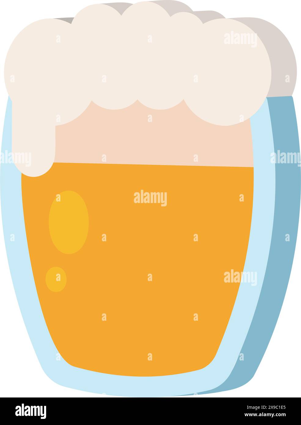 3D Beer glass icon Flat design Vector Stock Vector