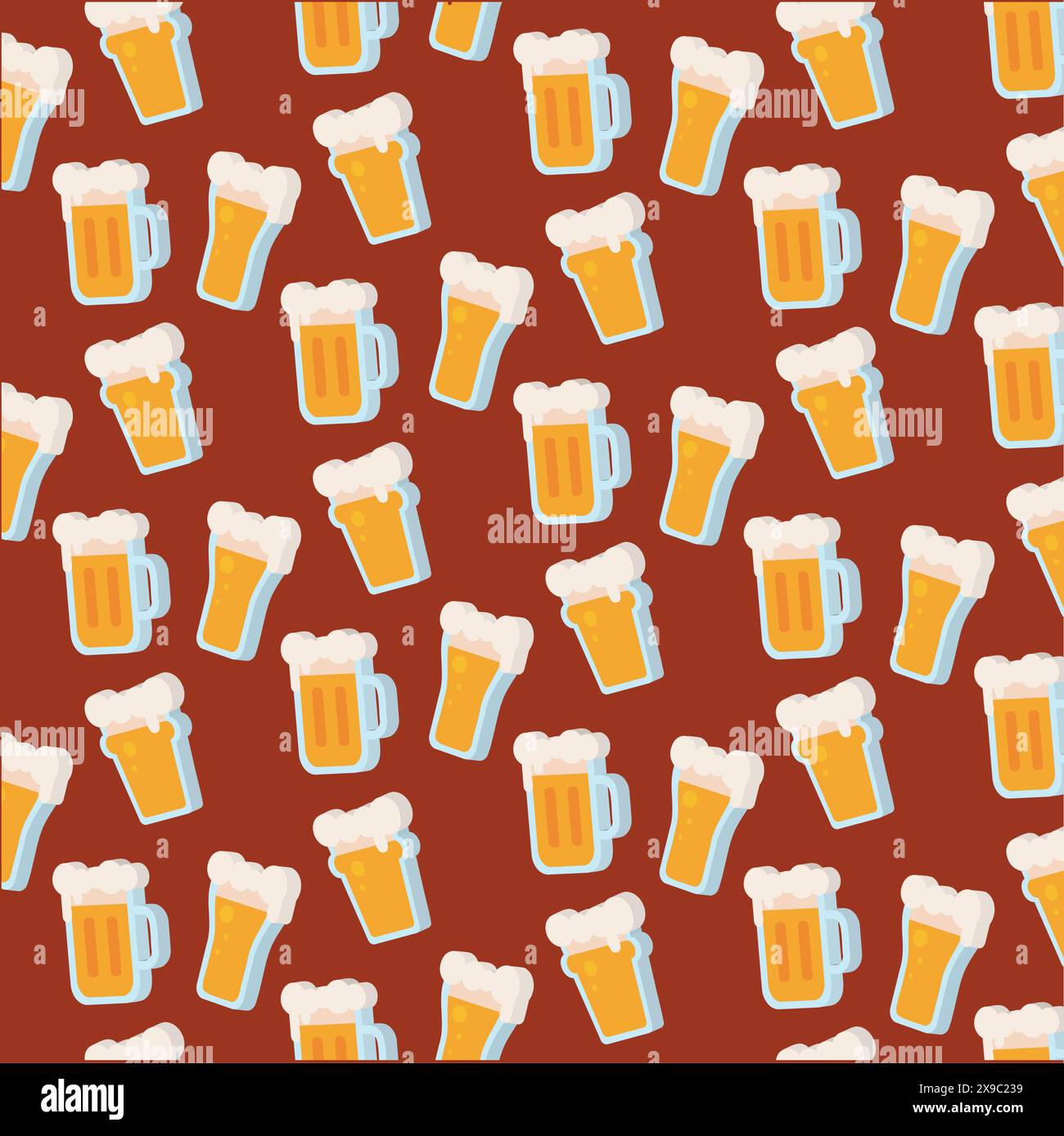 3D Beer glass icons Pattern background Vector Stock Vector