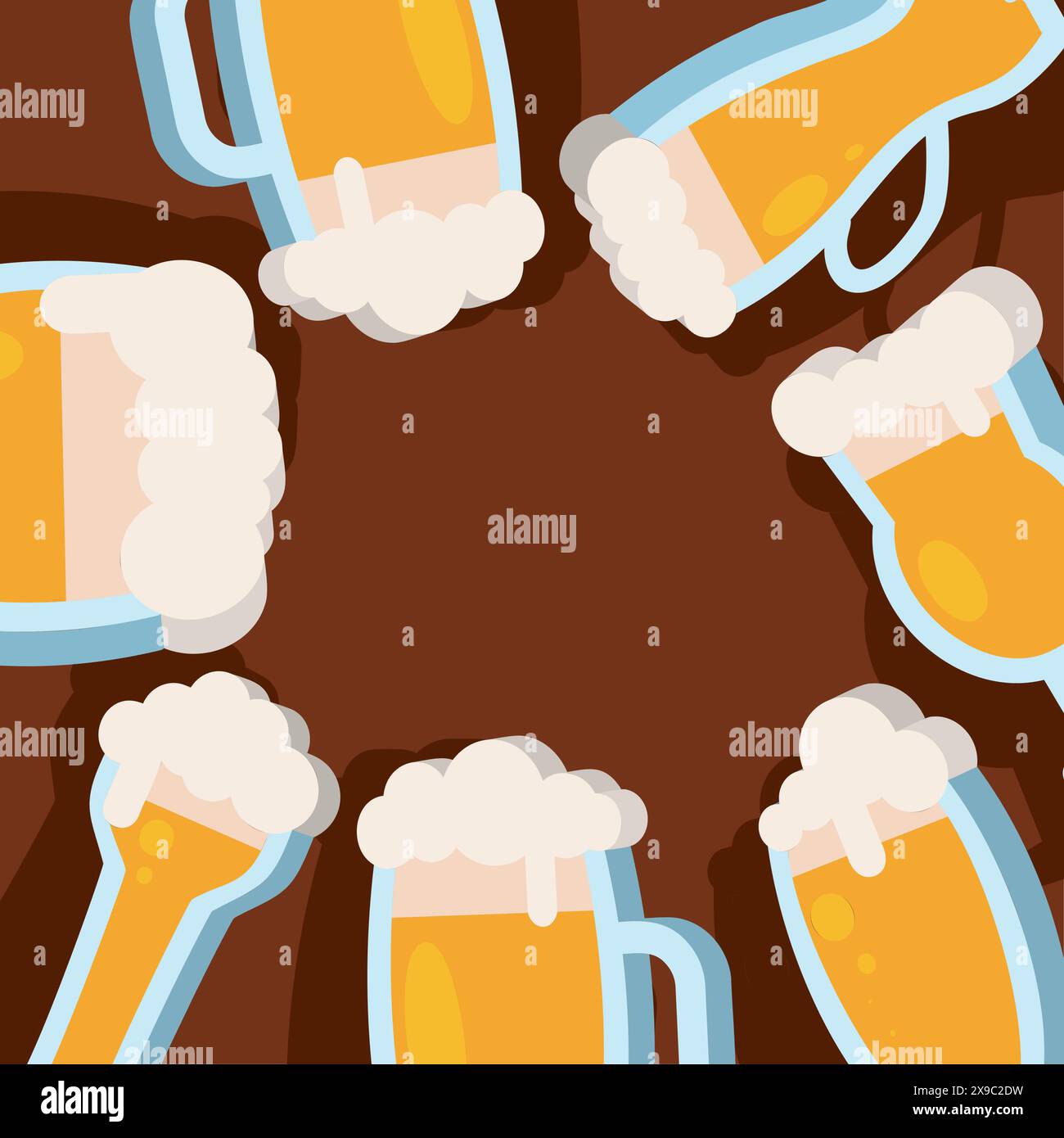 3D Beer glass icons Pattern background Vector Stock Vector