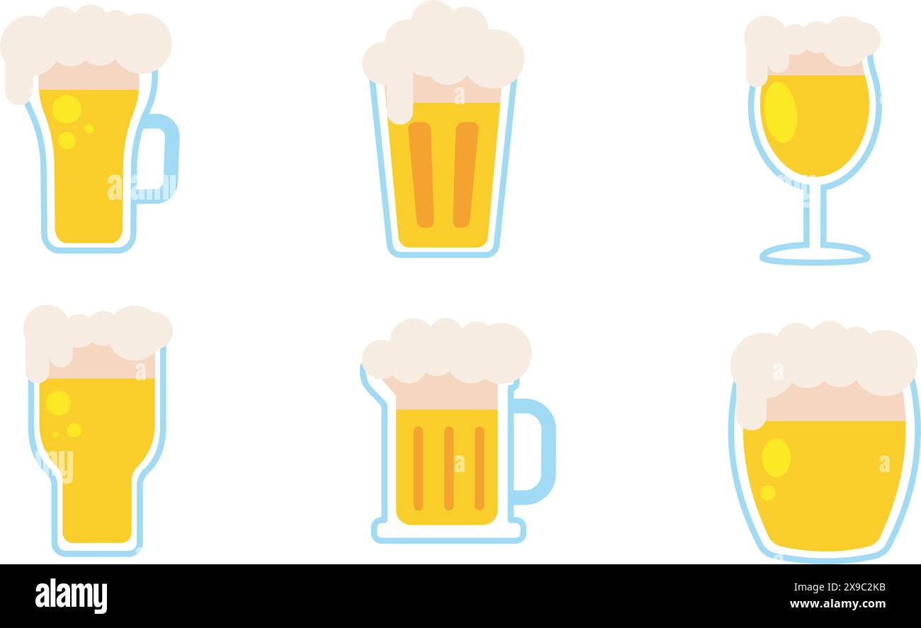 Beer glass icons set Vector illustration Stock Vector Image & Art - Alamy
