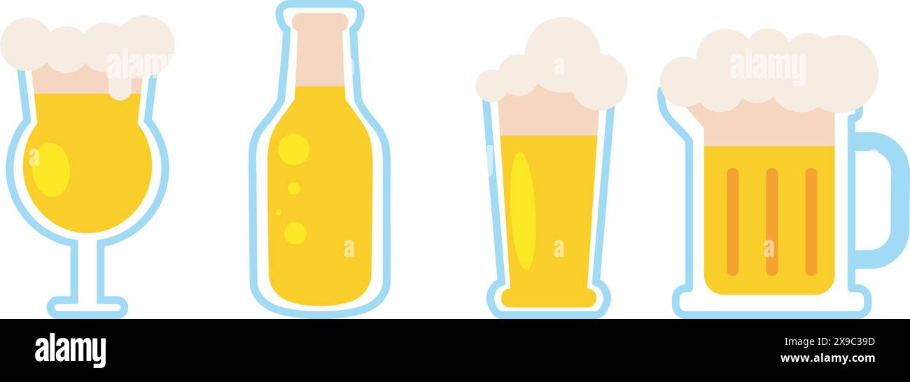 Beer glass icons set Vector illustration Stock Vector Image & Art - Alamy