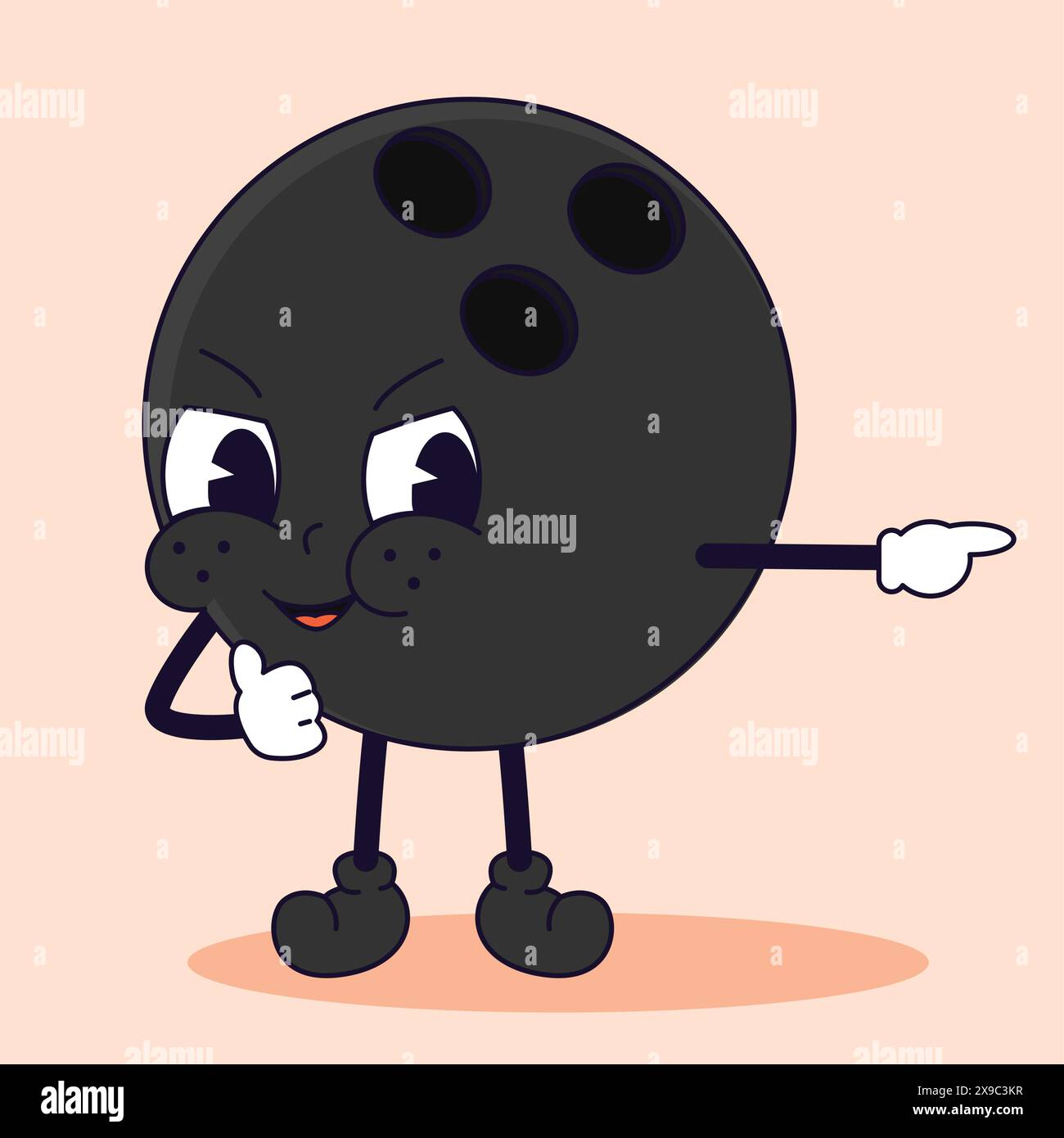 A humorous scene of a bowling ball with arms and legs Vector Stock ...