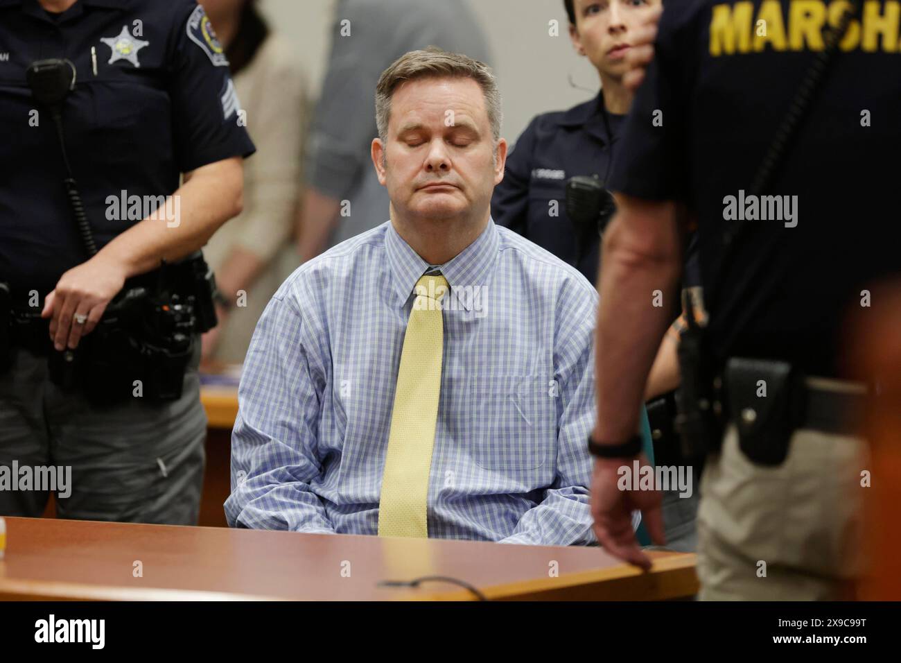 Chad Daybell sits and closes his eyes after the jury's verdict in his ...