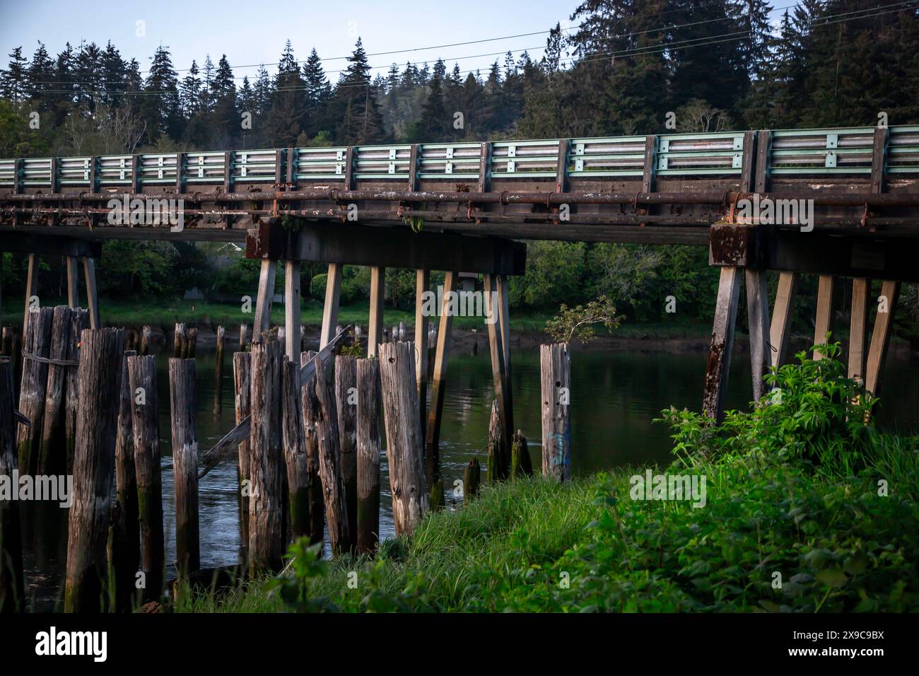 There is a park dedicated as a memorial to the late Kurt Cobain in his hometown of Aberdeen, Washington. Stock Photo