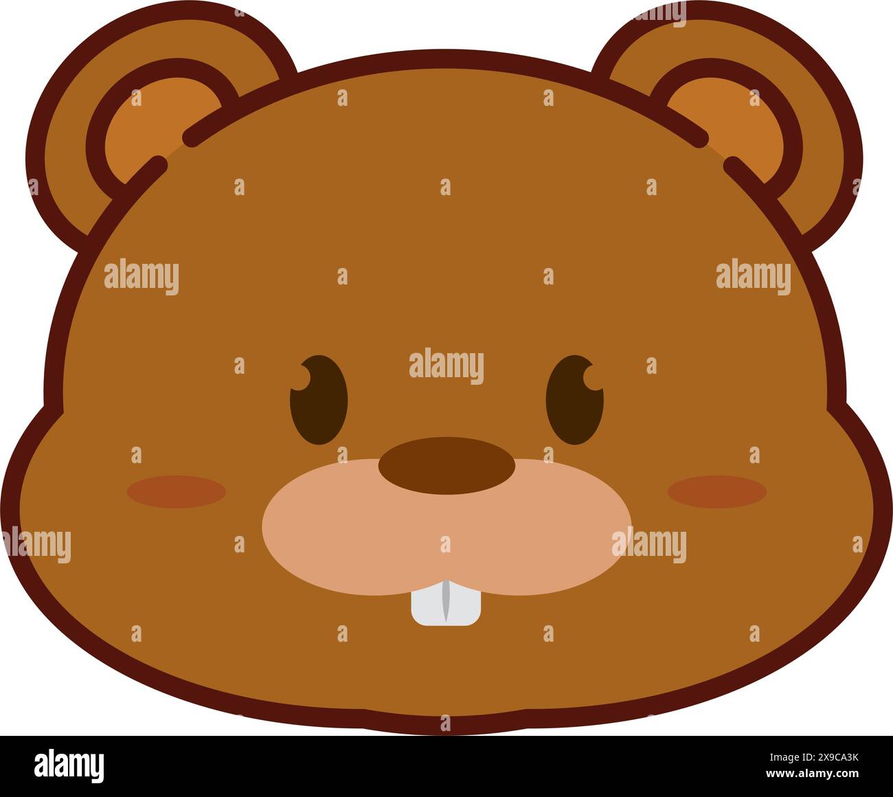 Cute kawaii beaver animal character emoticon Vector Stock Vector Image