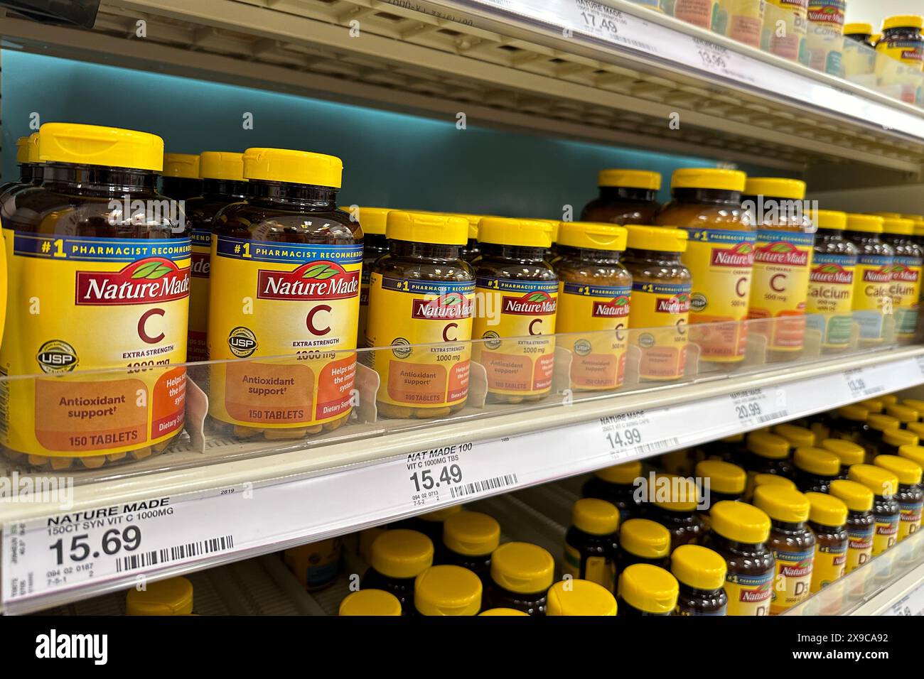 Nature Made Vitamin C tablets in bottle on display at Target grocery ...