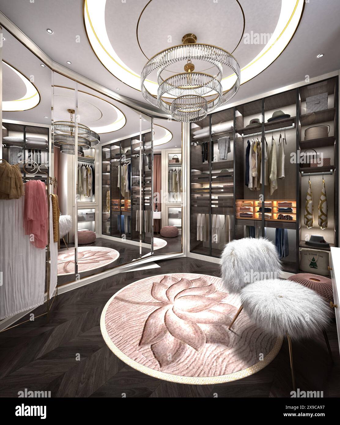 3d render of dressing cloak room Stock Photo