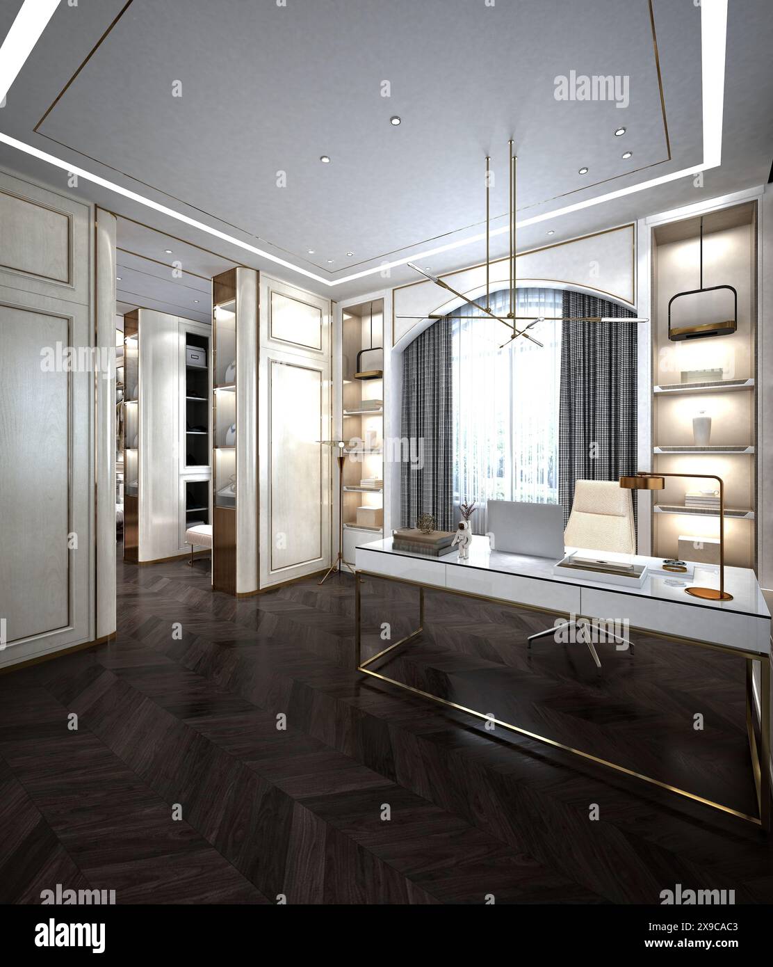 3d render of dressing cloak room Stock Photo