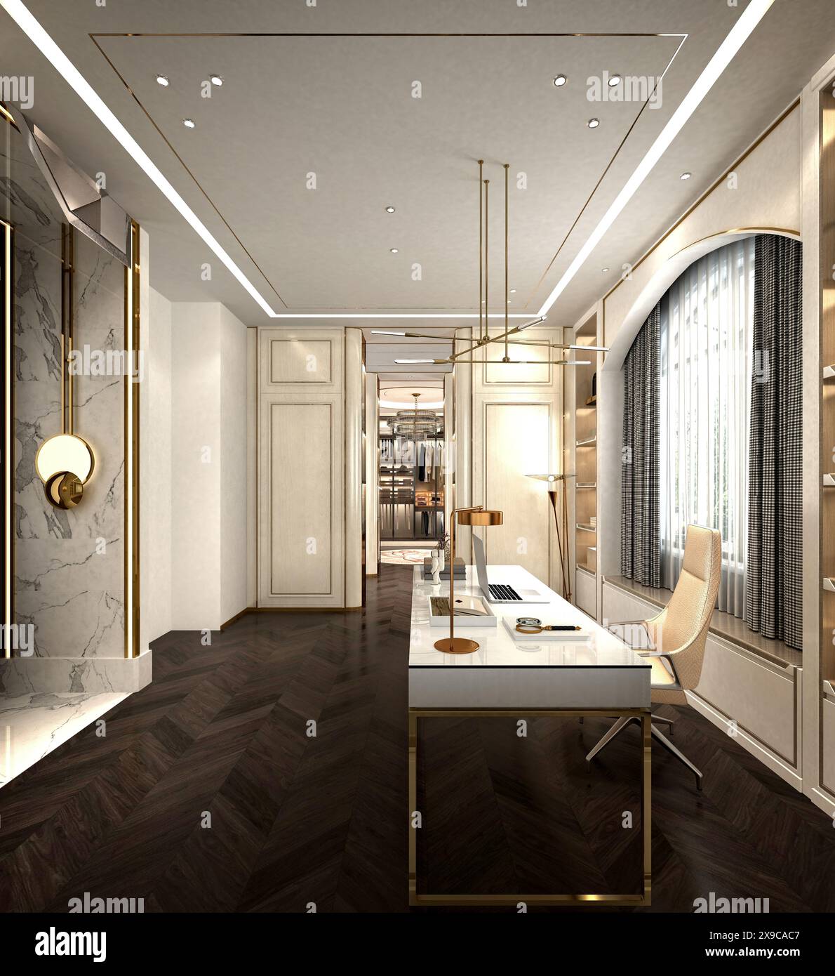 3d render of dressing cloak room Stock Photo