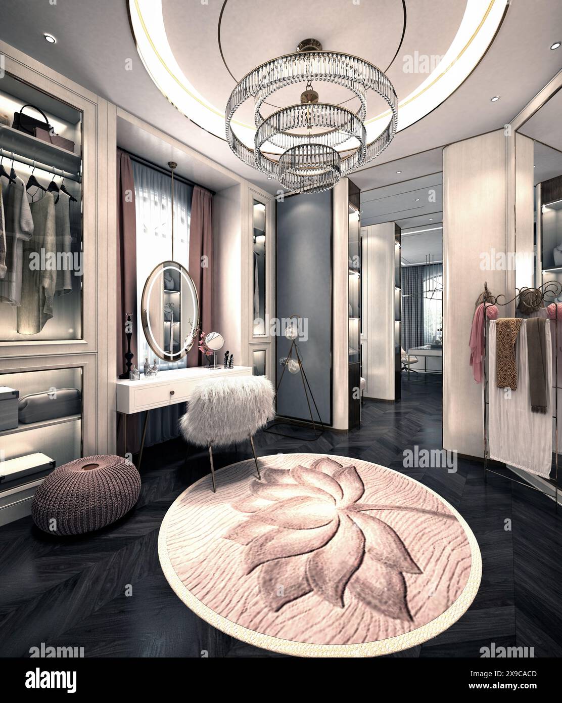 3d render of dressing cloak room Stock Photo