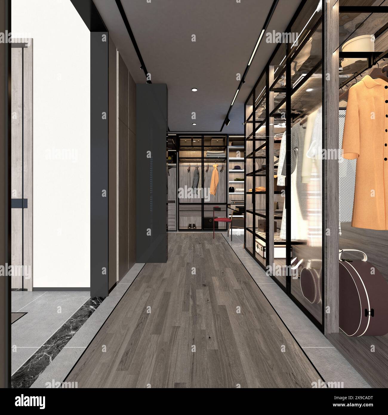 3d render of dressing cloak room Stock Photo