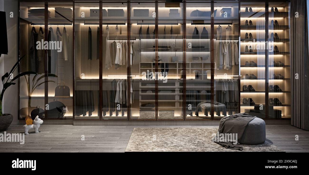 3d render of modern loft apartment Stock Photo