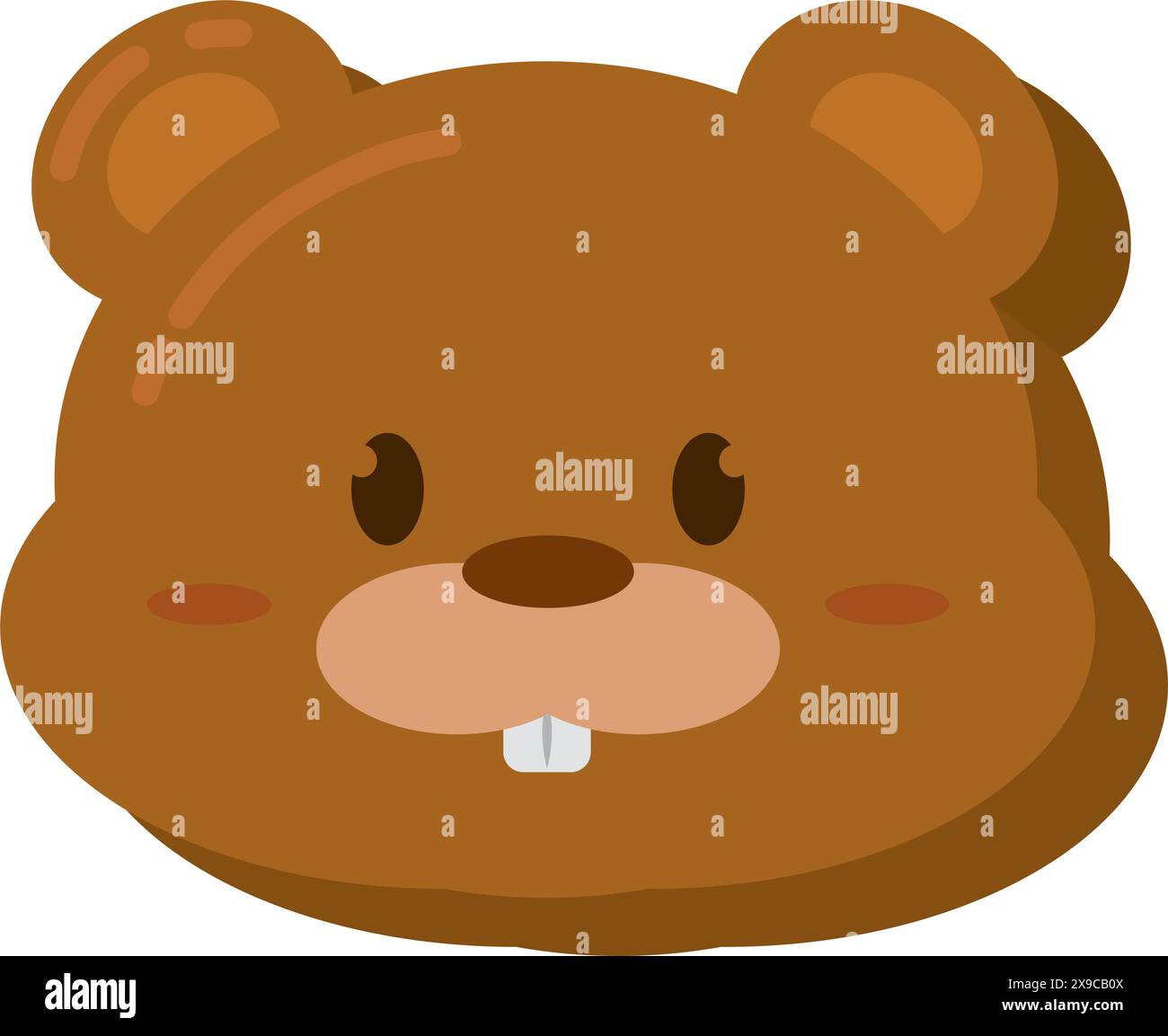 Cute kawaii beaver animal character emoticon Vector Stock Vector Image