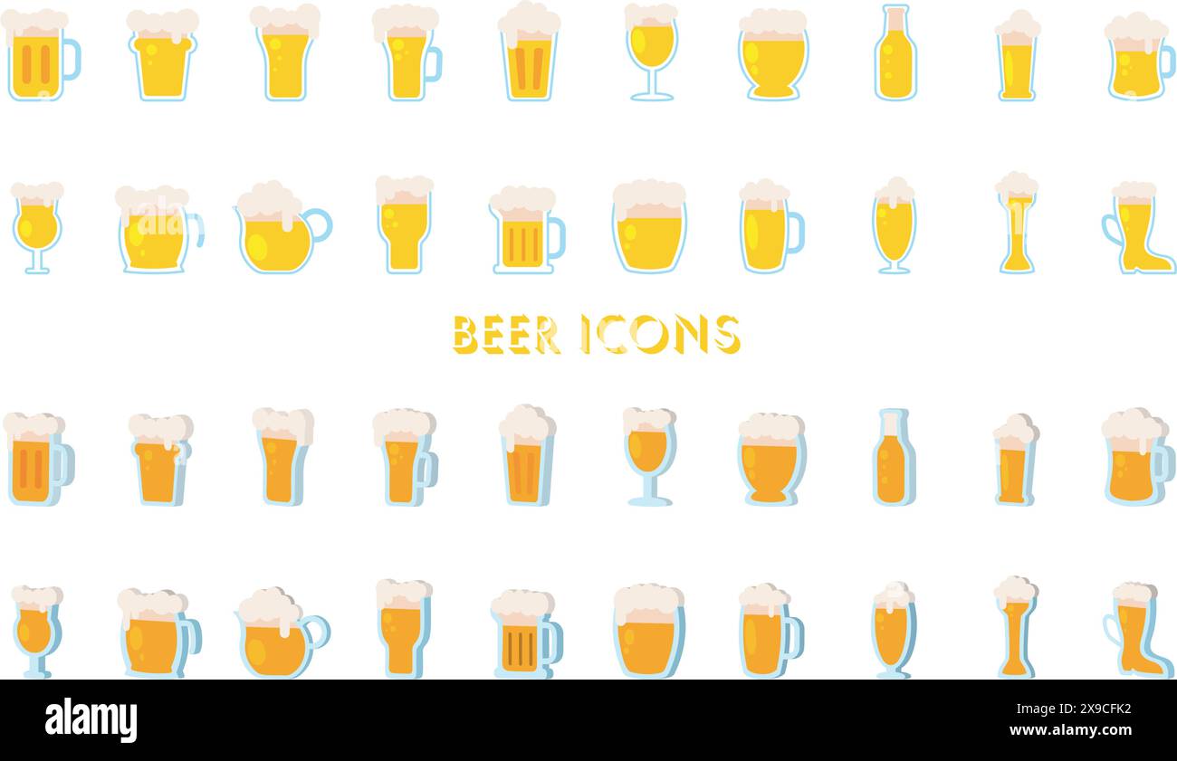 Beer glass icons set Vector Stock Vector Image & Art - Alamy