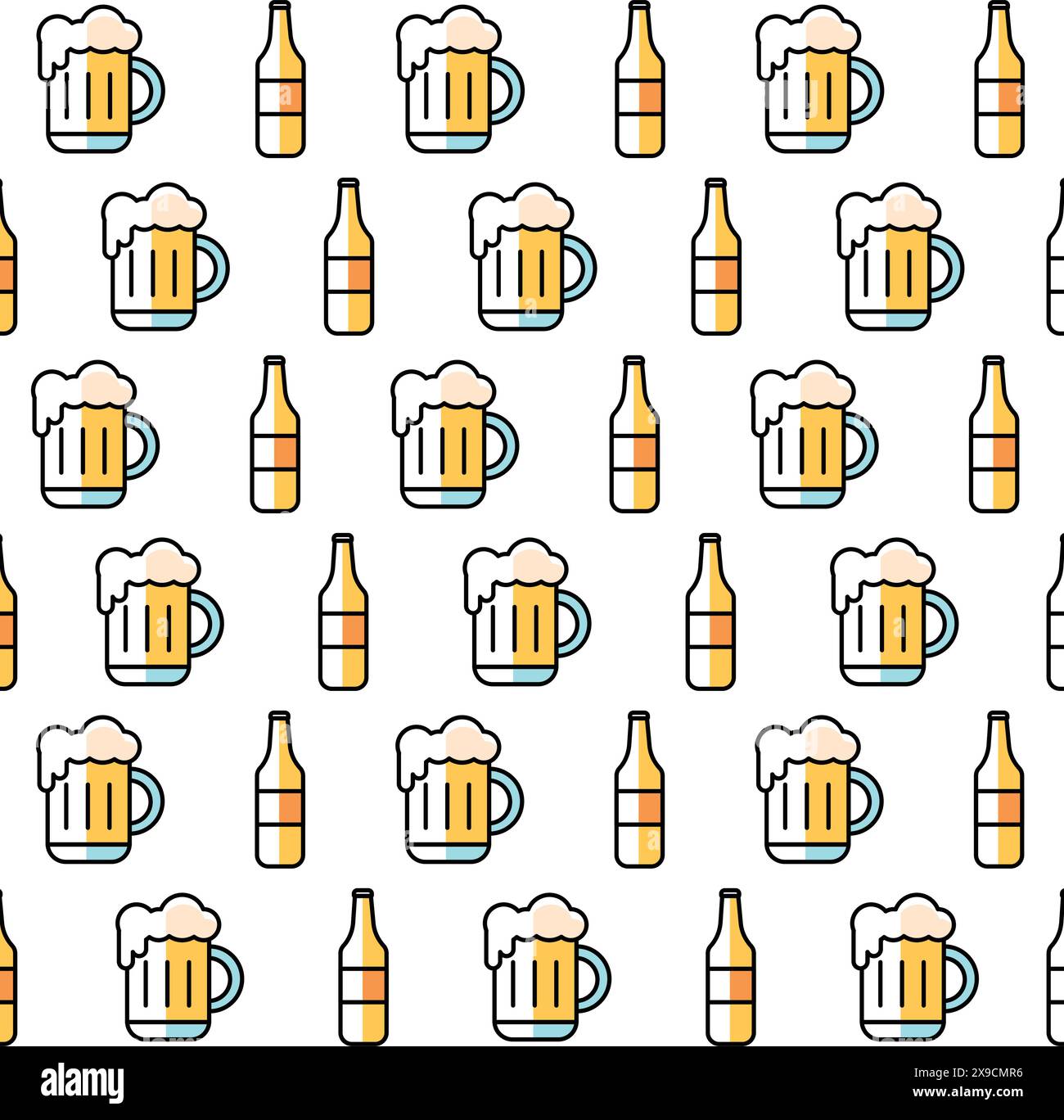 Beer glass icons Pattern background Vector Stock Vector Image & Art - Alamy