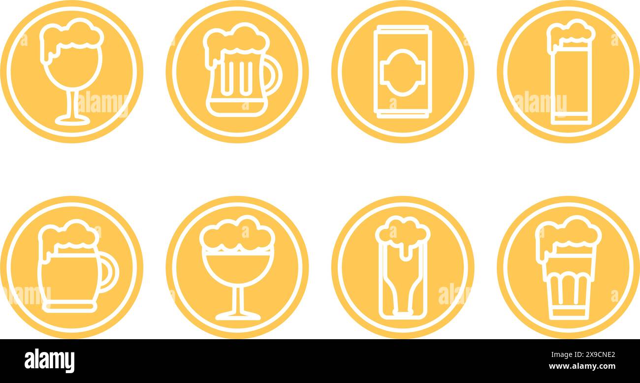 Beer glass sticker icon set Vector Stock Vector Image & Art - Alamy