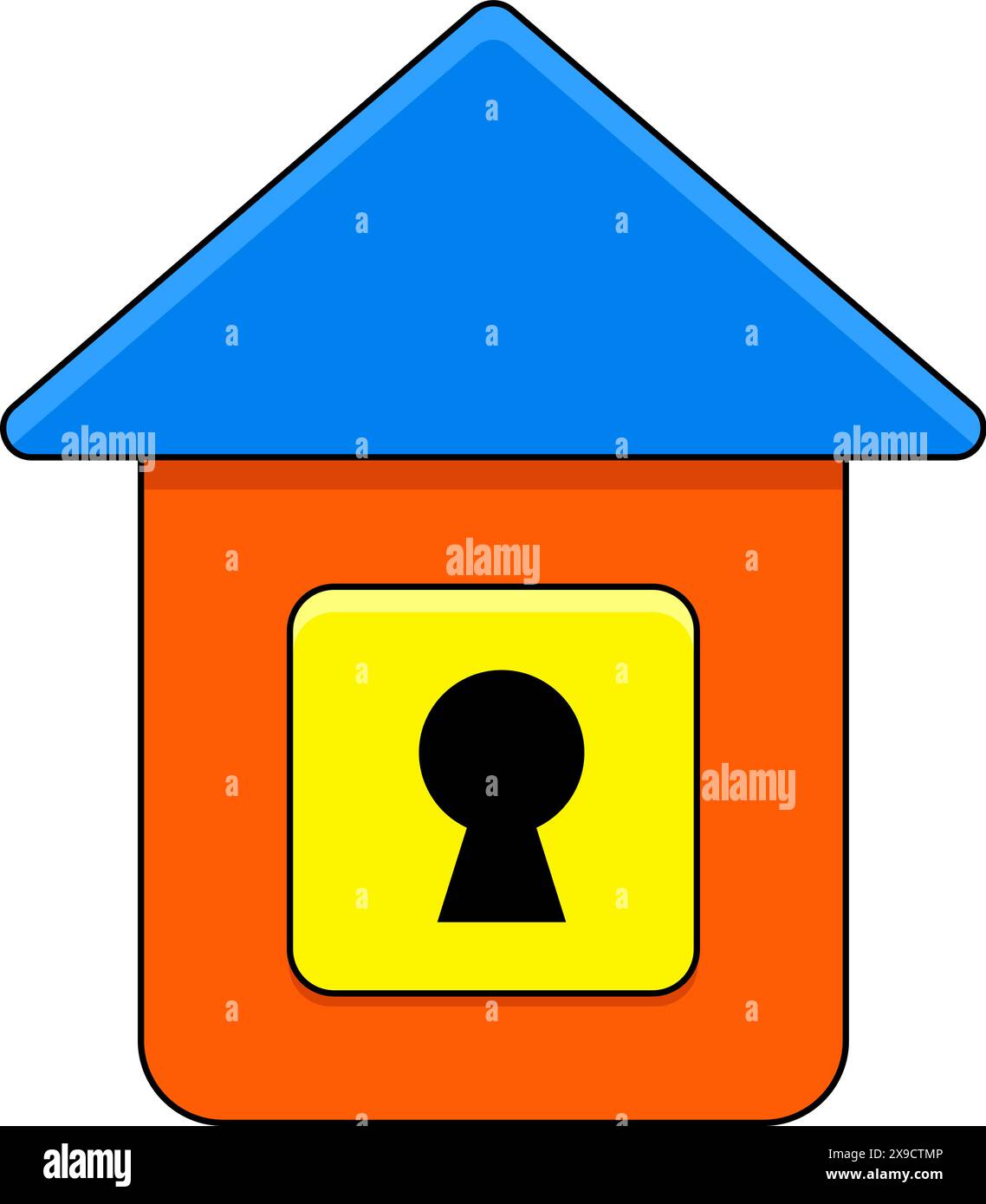 illustration of security and privacy symbol icon, house with password ...