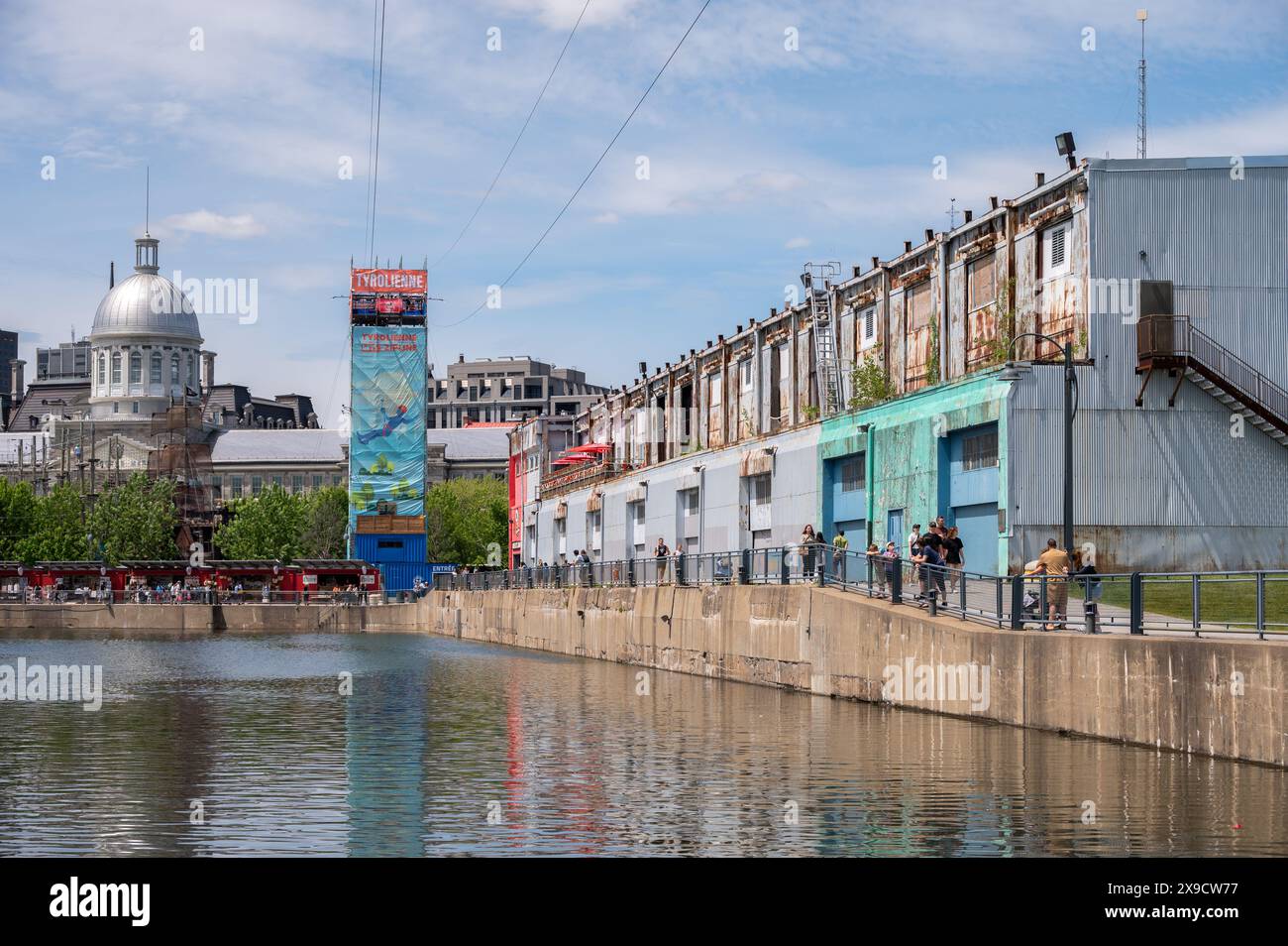 Montreal, Quebec - May 24, 2024: Zip line in the old port area of ...