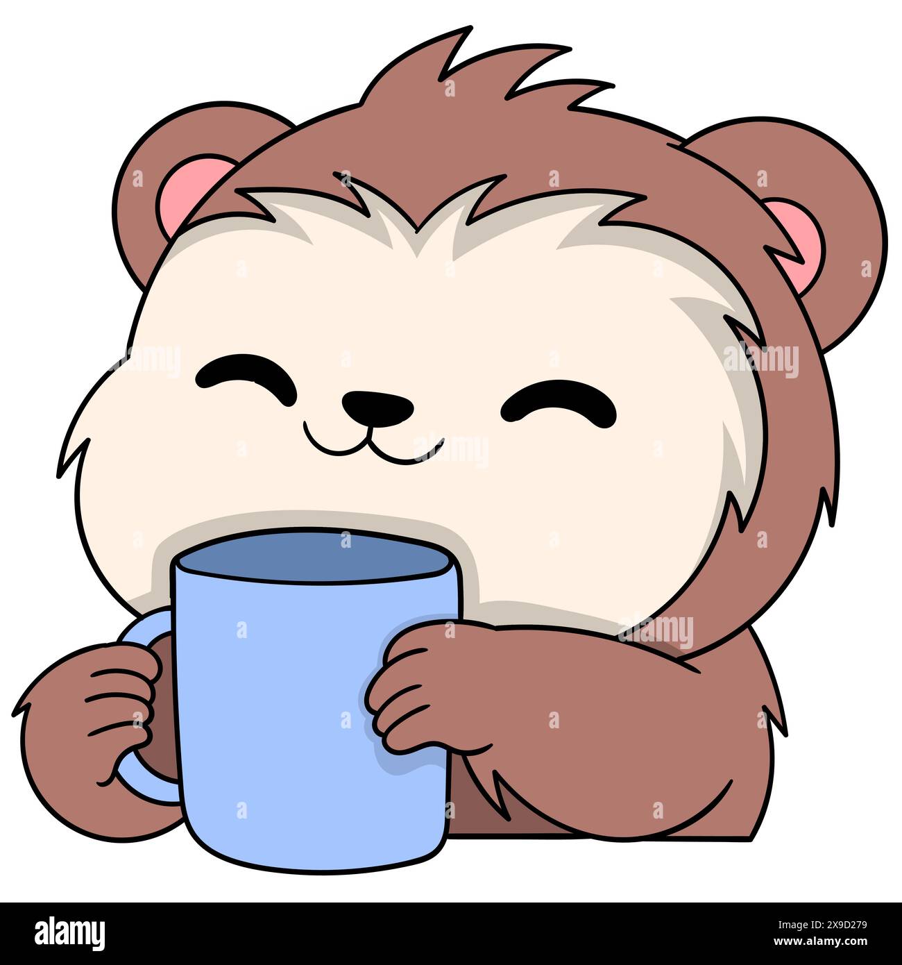 Cartoon doodle of relaxation activities to calm the mind, slow loris ...