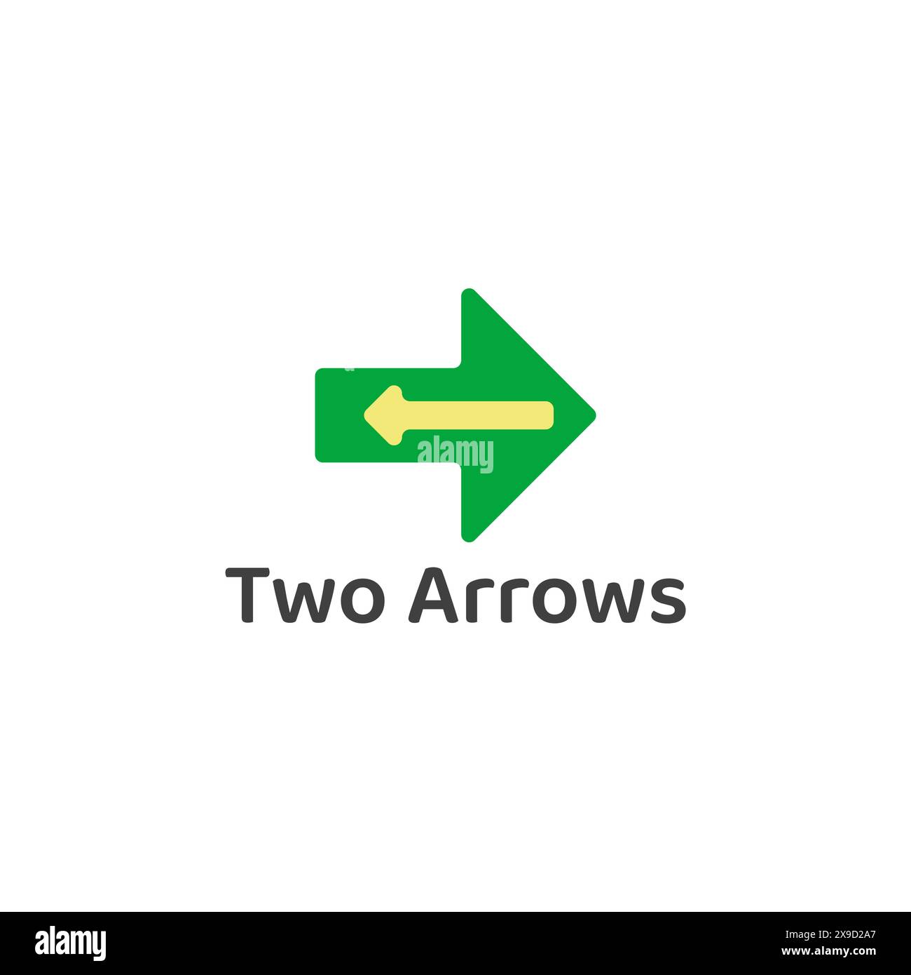 Logo of two large and small arrows facing both directions Stock Vector