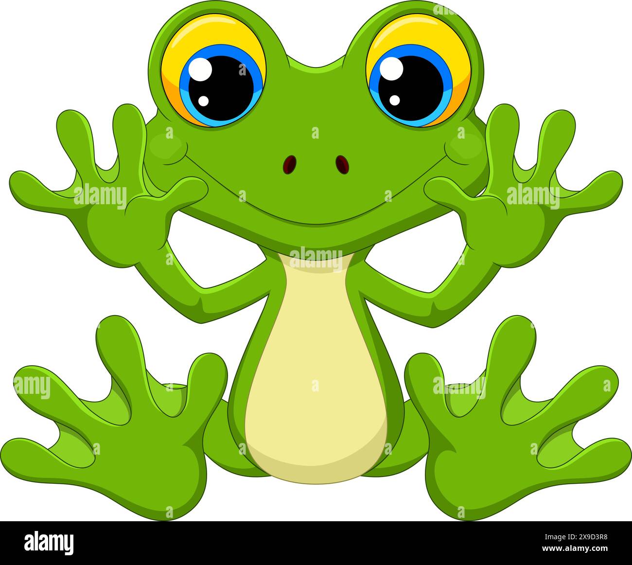 Cute frog cartoon isolated on white background Stock Vector
