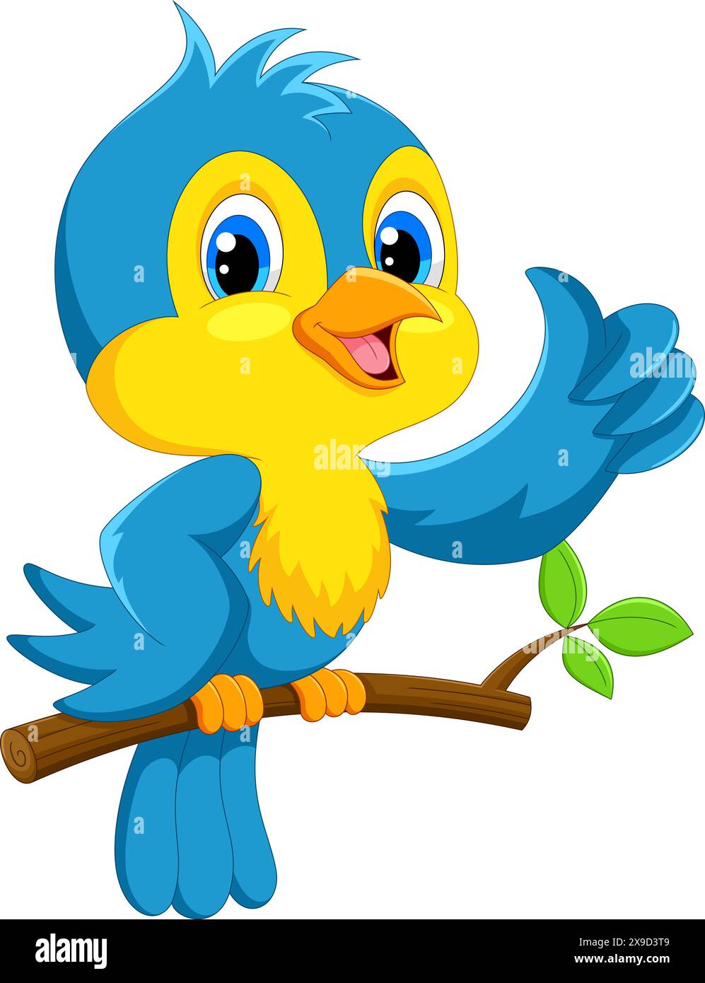 Cute little bird blue Stock Vector Images Alamy