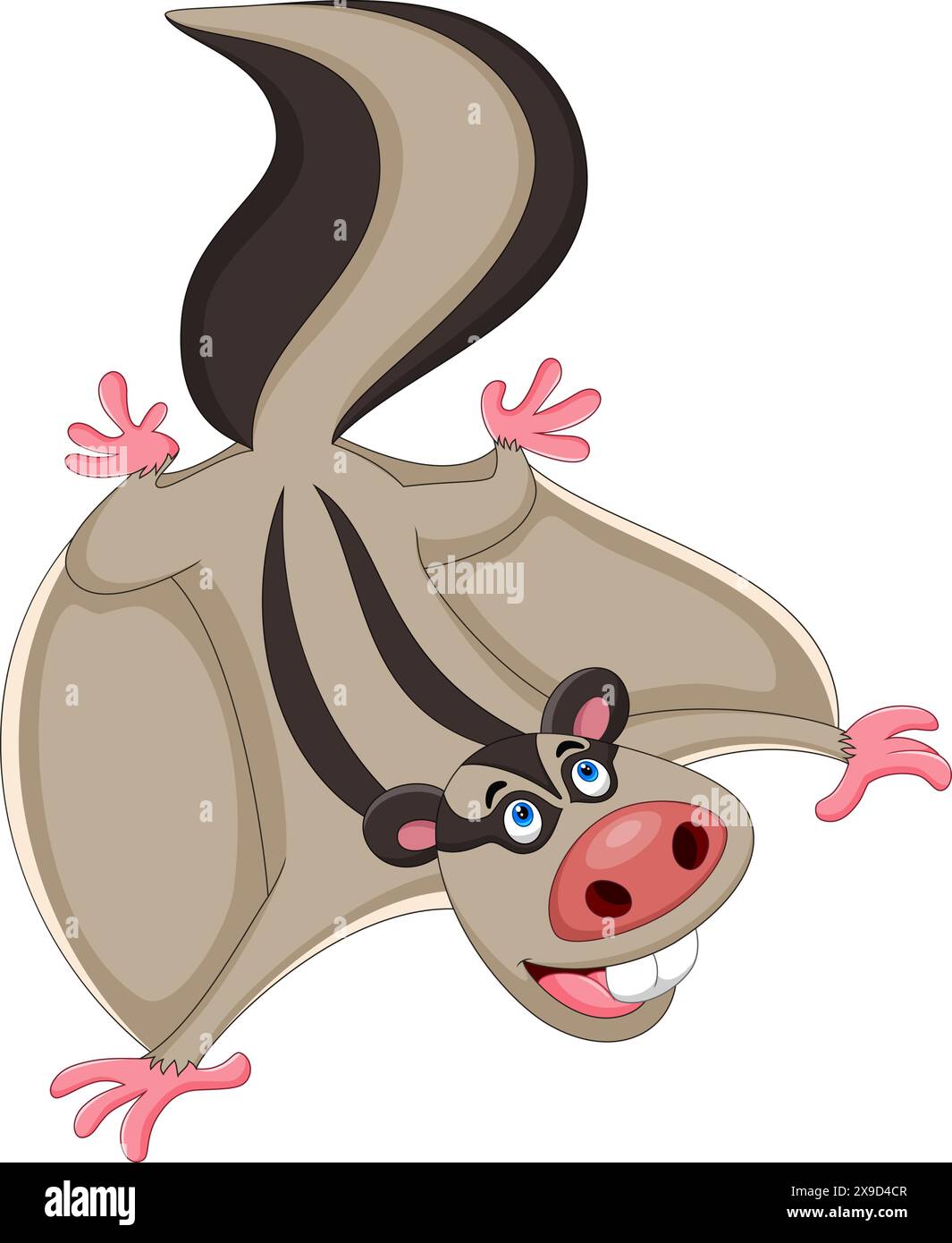 Flying squirrel cartoon isolated on white background Stock Vector