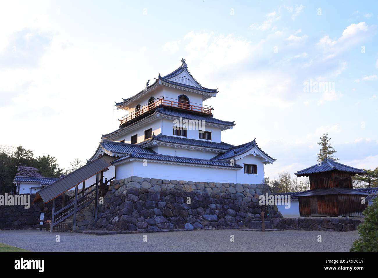 Cherry blossoms at Shiroishi Castle, a Restored 16th-century castle at ...