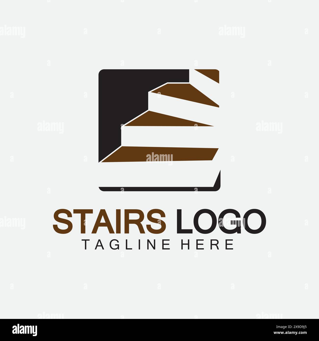 Stairs icon logo design vector illustration template Stock Vector