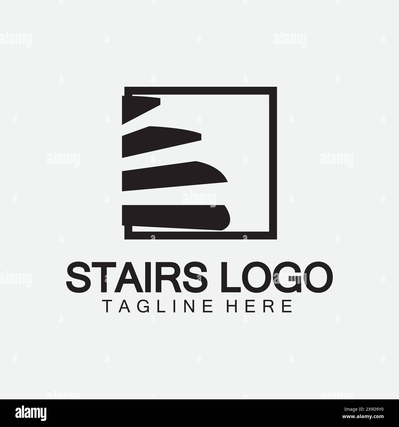 Stairs icon logo design vector illustration template Stock Vector