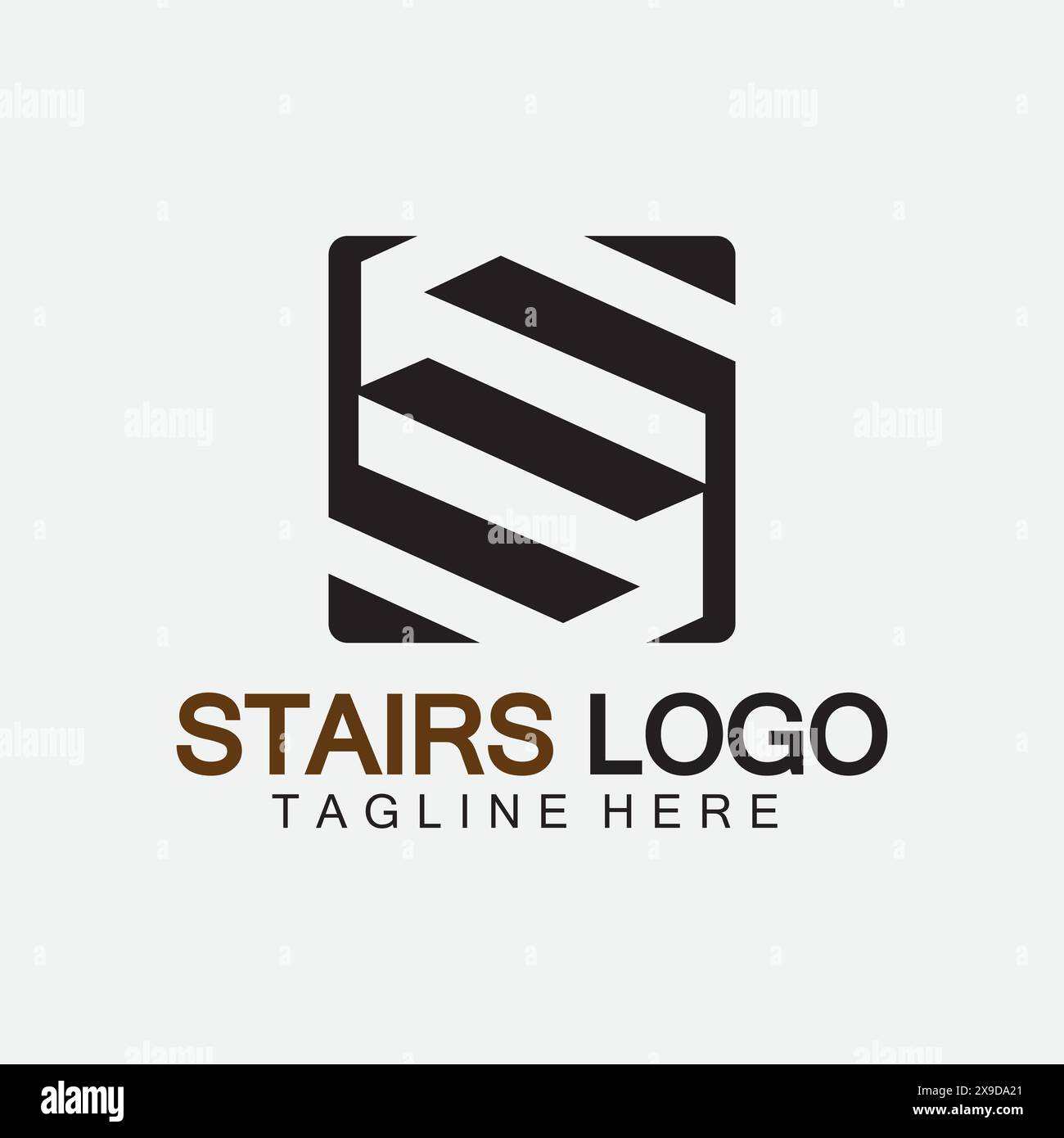 Stairs icon logo design vector illustration template Stock Vector