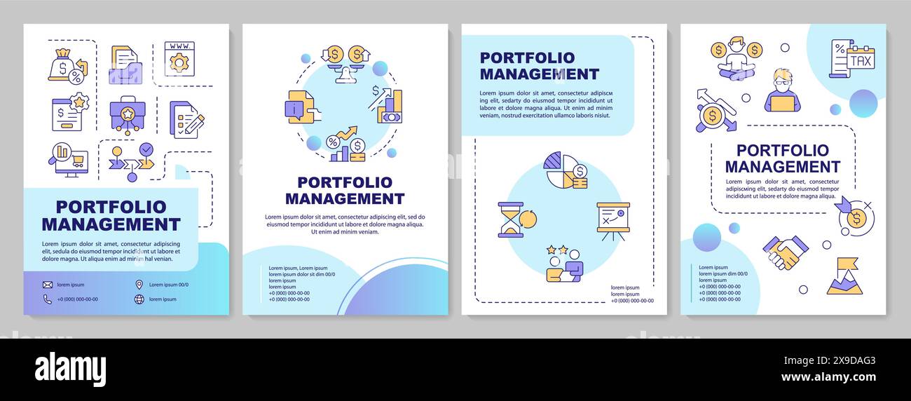 Investment strategies benefits blue gradient brochure template Stock ...